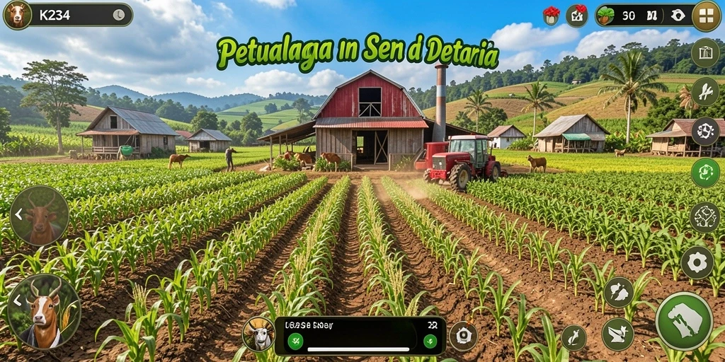 Gameplay K234 yang seru dan menantang di dunia pertanian.