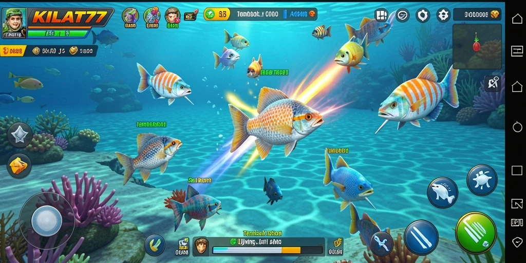 Tampilan gameplay KILAT77 penuh aksi Tembak Ikan.