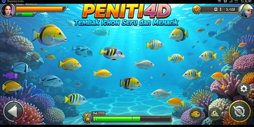 Tangkapan layar gameplay menarik dari PENITI4D, menunjukkan keseruan menembak ikan.