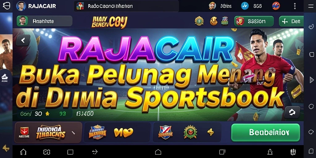 Tampilan antarmuka aplikasi RAJACAIR selama taruhan olahraga.