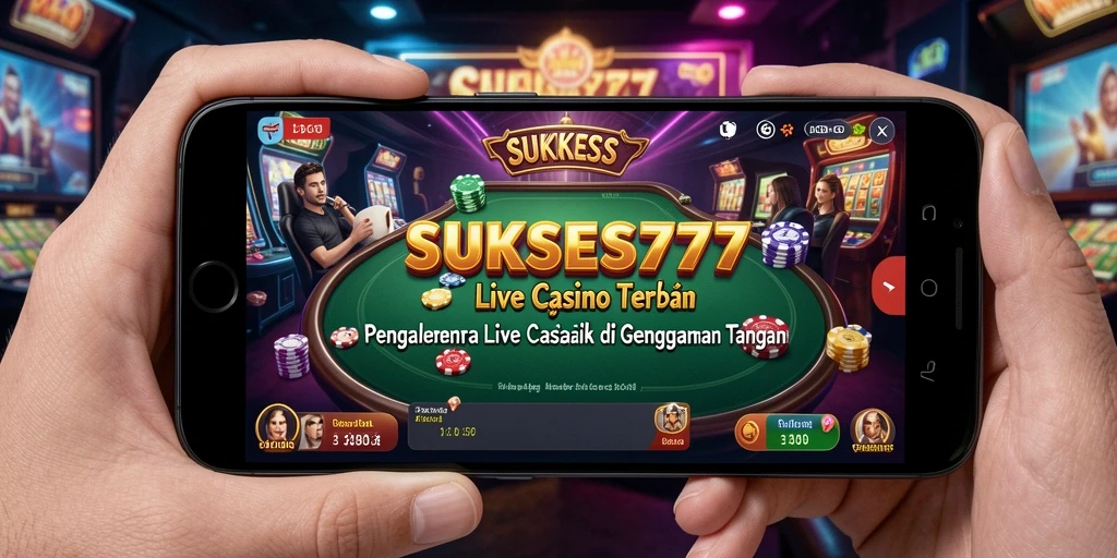 Screenshot gameplay <strong>SUKSES777</strong> dengan dealer live dan suasana kasino yang nyata.