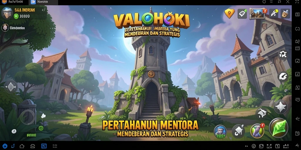 Gameplay VALOHOKI yang intens dengan menara dan musuh yang dinamis.