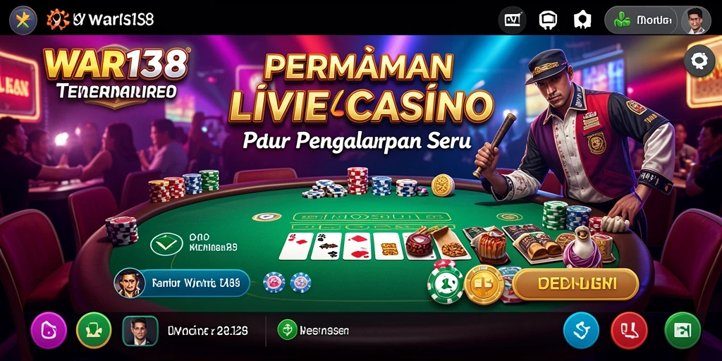 Tampilan gameplay <strong>WAR138</strong> dengan dealer langsung yang profesional.